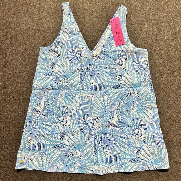 Lilly Pulitzer Tops - Lilly Pulitzer XS Florin Sleeveless Linen‎ Top  Amalfi Blue By The Seashore NWT